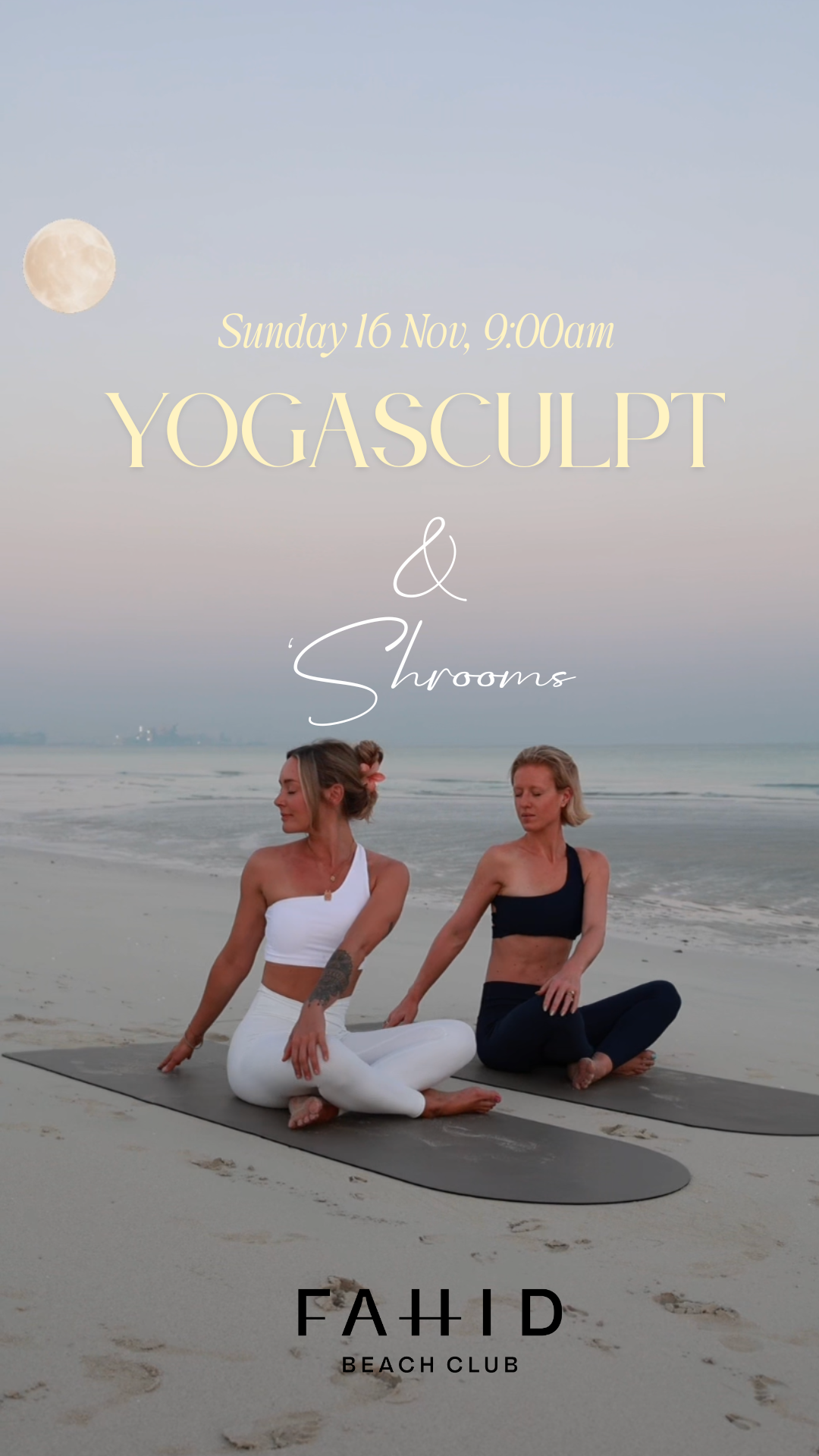 YogaSclupt & 'Shrooms @ Fahid Beach | Sun 16 Nov | Women in Wellness with Lindsey