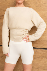 Button Detail Jumper Beige